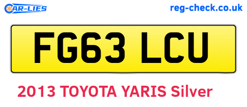 FG63LCU are the vehicle registration plates.
