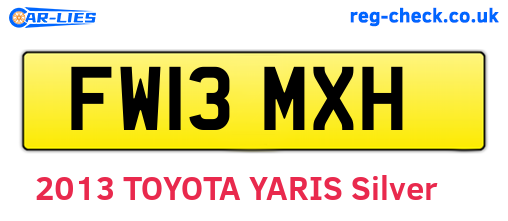 FW13MXH are the vehicle registration plates.
