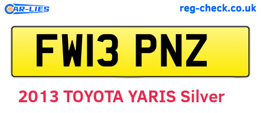 FW13PNZ are the vehicle registration plates.