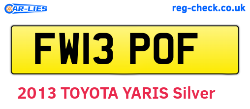 FW13POF are the vehicle registration plates.