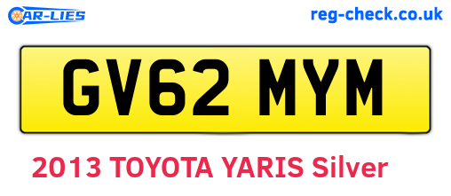 GV62MYM are the vehicle registration plates.