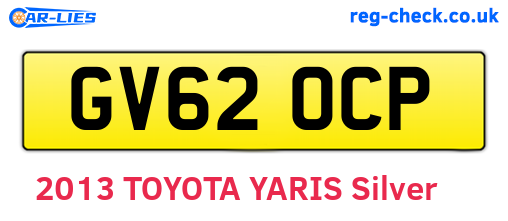 GV62OCP are the vehicle registration plates.