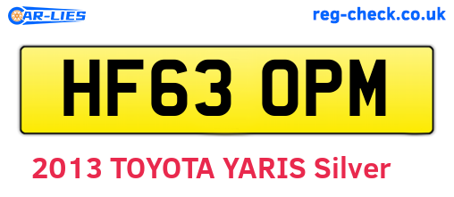HF63OPM are the vehicle registration plates.