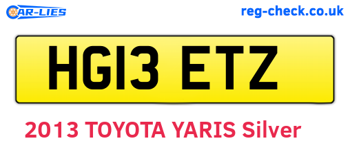 HG13ETZ are the vehicle registration plates.