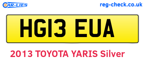 HG13EUA are the vehicle registration plates.