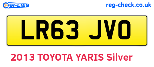 LR63JVO are the vehicle registration plates.