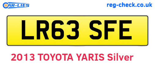 LR63SFE are the vehicle registration plates.