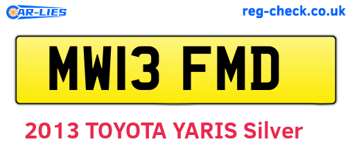 MW13FMD are the vehicle registration plates.