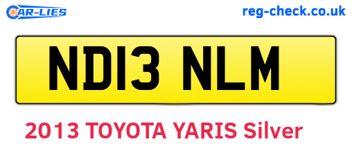 ND13NLM are the vehicle registration plates.