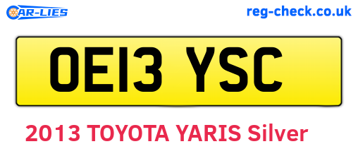 OE13YSC are the vehicle registration plates.