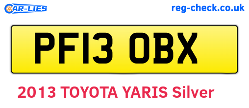 PF13OBX are the vehicle registration plates.