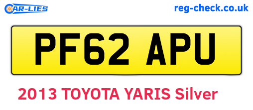 PF62APU are the vehicle registration plates.