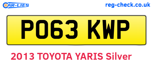PO63KWP are the vehicle registration plates.