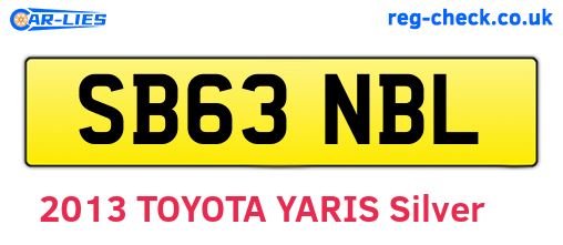 SB63NBL are the vehicle registration plates.