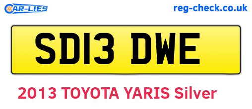 SD13DWE are the vehicle registration plates.