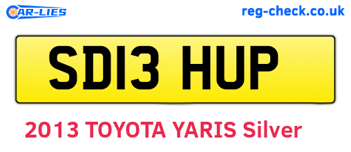 SD13HUP are the vehicle registration plates.