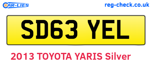 SD63YEL are the vehicle registration plates.