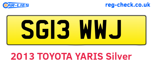 SG13WWJ are the vehicle registration plates.