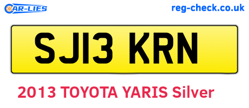 SJ13KRN are the vehicle registration plates.