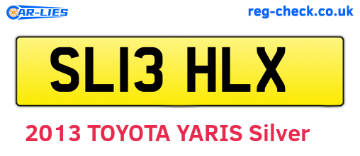 SL13HLX are the vehicle registration plates.