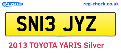 SN13JYZ are the vehicle registration plates.