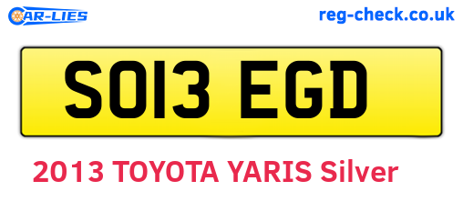 SO13EGD are the vehicle registration plates.
