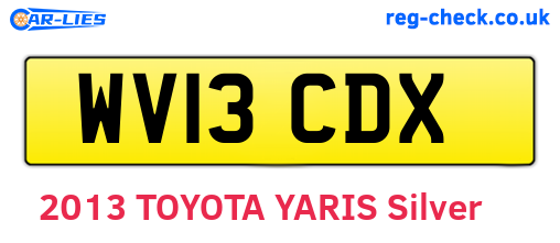 WV13CDX are the vehicle registration plates.