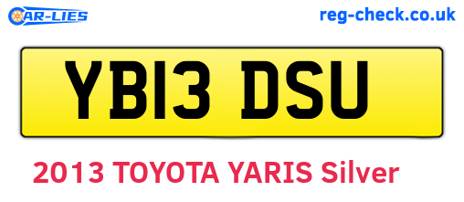 YB13DSU are the vehicle registration plates.