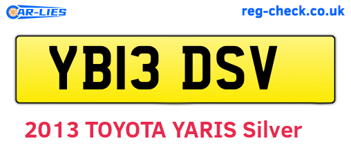 YB13DSV are the vehicle registration plates.
