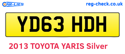 YD63HDH are the vehicle registration plates.