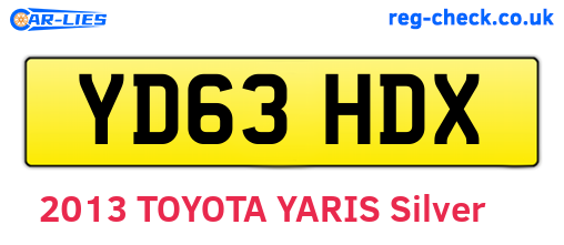 YD63HDX are the vehicle registration plates.