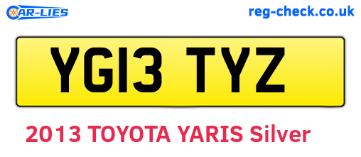 YG13TYZ are the vehicle registration plates.