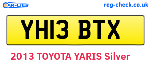 YH13BTX are the vehicle registration plates.