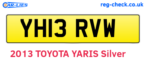 YH13RVW are the vehicle registration plates.