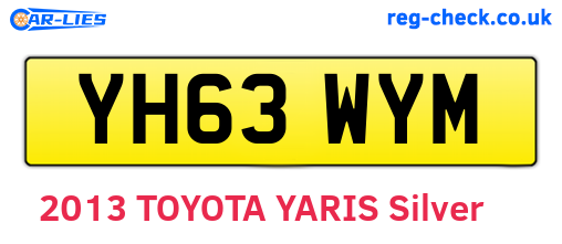 YH63WYM are the vehicle registration plates.
