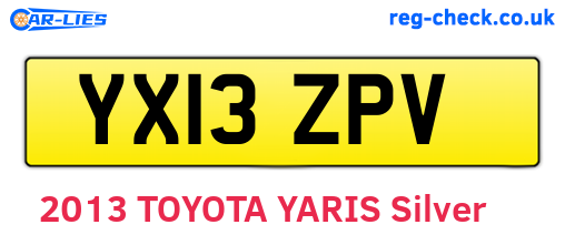 YX13ZPV are the vehicle registration plates.