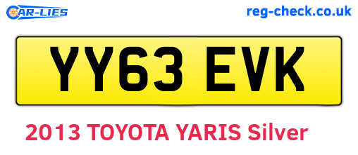 YY63EVK are the vehicle registration plates.