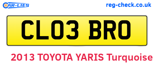 CL03BRO are the vehicle registration plates.