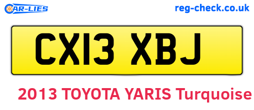 CX13XBJ are the vehicle registration plates.