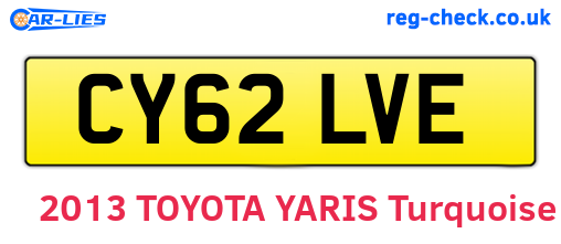CY62LVE are the vehicle registration plates.