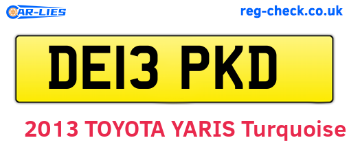 DE13PKD are the vehicle registration plates.