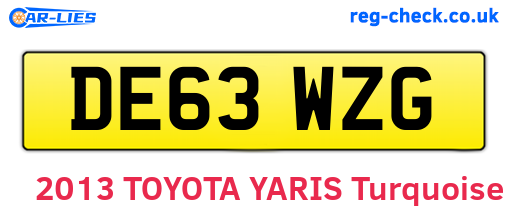 DE63WZG are the vehicle registration plates.