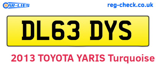 DL63DYS are the vehicle registration plates.