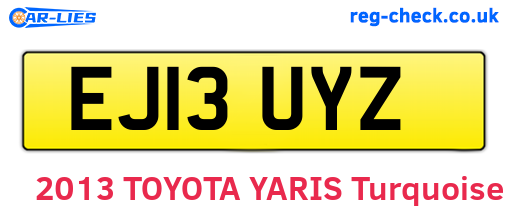 EJ13UYZ are the vehicle registration plates.