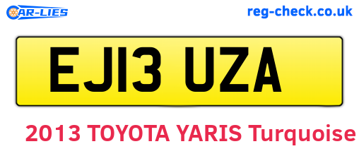 EJ13UZA are the vehicle registration plates.
