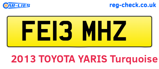 FE13MHZ are the vehicle registration plates.