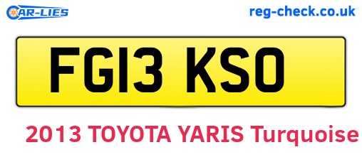 FG13KSO are the vehicle registration plates.