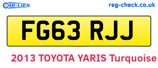 FG63RJJ are the vehicle registration plates.