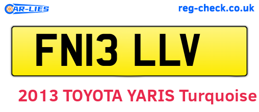 FN13LLV are the vehicle registration plates.