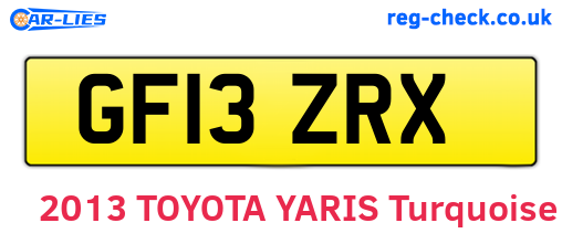 GF13ZRX are the vehicle registration plates.